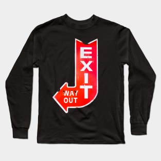 Vintage Exit Sign Long Sleeve T-Shirt